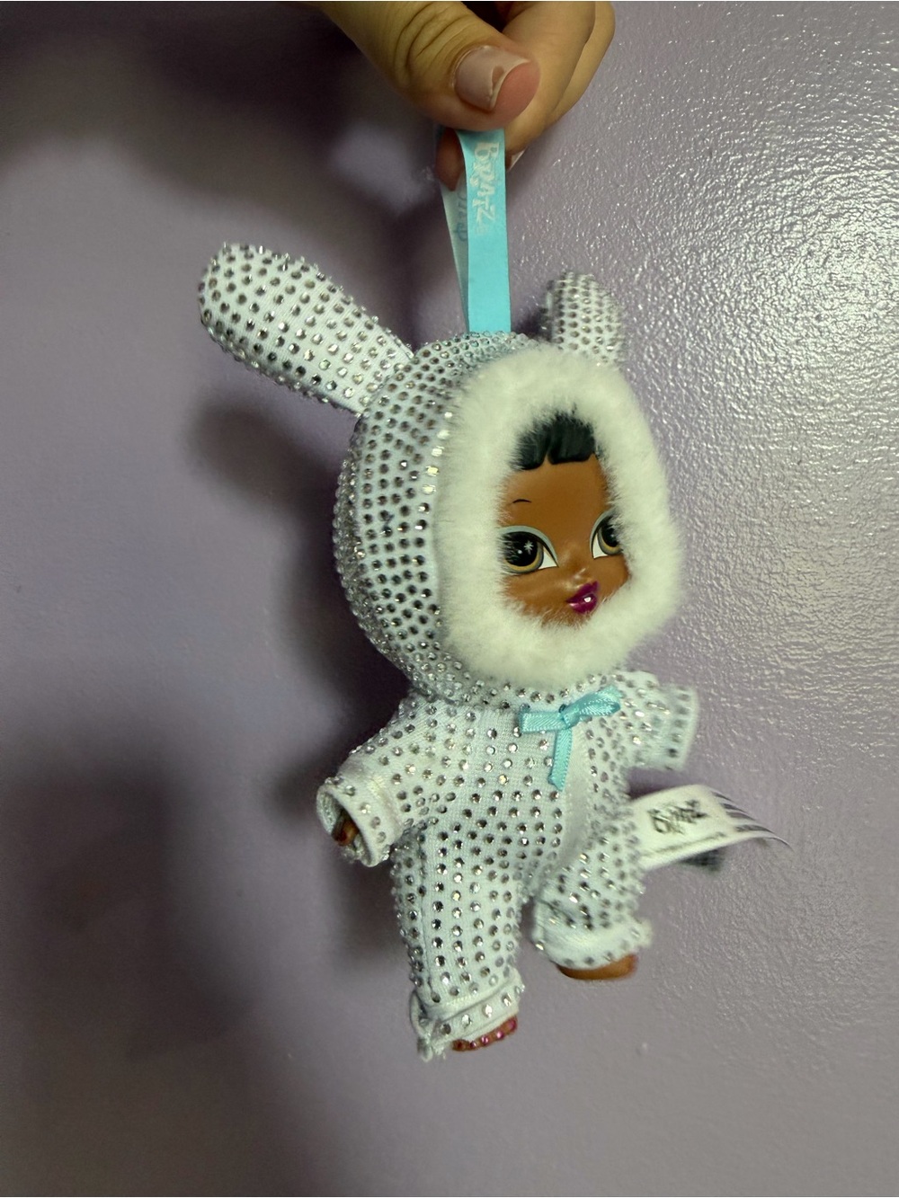 Babyz Sparkle Bunny Keychain Plush - White